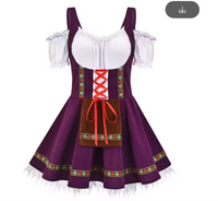 Leni | Dirndl mit Schürze im Trachten-Stil in Grün/Brauner Latz