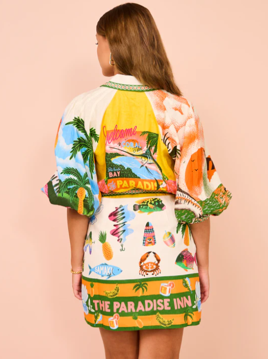 Islandy | Elegantes Minikleid mit Polokragen und Floralem Muster