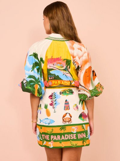 Islandy | Elegantes Minikleid mit Polokragen und Floralem Muster