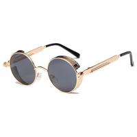 Juno | Vintage Steampunk-Sonnenbrille in Gold / Schwarz