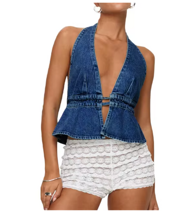 Sweet | Ärmelloses Denim-Top – Zeitloser Stil trifft auf moderne Lässigkeit