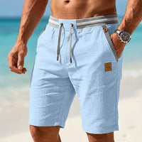 Herren Shorts mit Kordelzug und Taschen in Hellblau