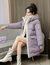 Damen Parka mit warmem Innenfutter in Lila