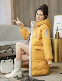 Damen Parka mit warmem Innenfutter in Gelb