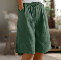 Fenna | Damen Freizeitshorts Weit Komfort Casual Sommer Lässig in Grüne