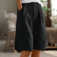 Fenna | Damen Freizeitshorts Weit Komfort Casual Sommer Lässig in Schwarz