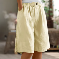 Fenna | Damen Freizeitshorts Weit Komfort Casual Sommer Lässig in Beige