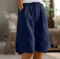 Fenna | Damen Freizeitshorts Weit Komfort Casual Sommer Lässig in Marineblau