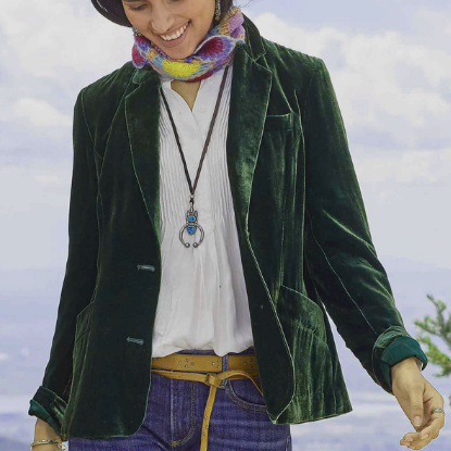 Lorele | Vintage Mode Blazer Jacke aus Samt
