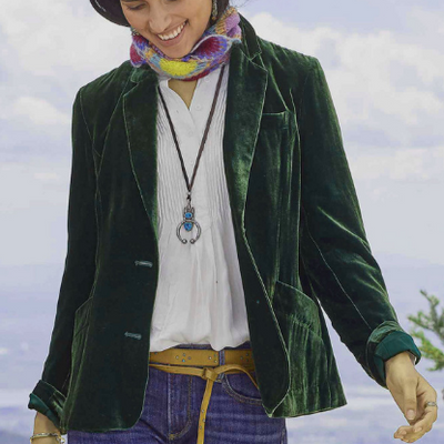 Lorele | Vintage Mode Blazer Jacke aus Samt