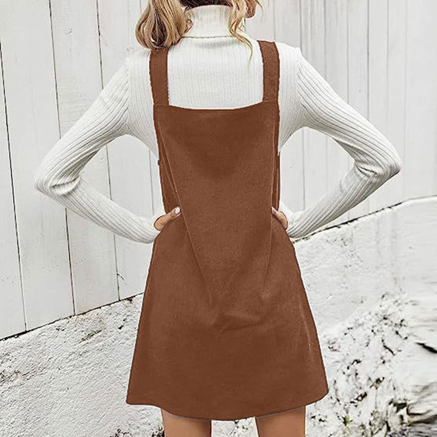 Sienne | Klassisches Trägerkleid aus Cordstoff