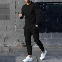 RAFAEL – Leichtes Set aus Pullover und Hose für Herren in Schwarz