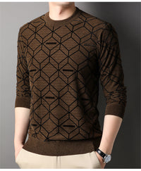Herren Pullover mit Rundhalsausschnitt - MIKE in Khaki