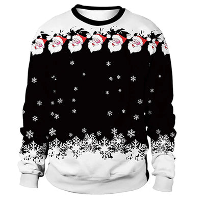 Dietmar - Warmer Pullover mit Rundhalsausschnitt und 3D-Weihnachtsaufdrucken für Männer und Frauen