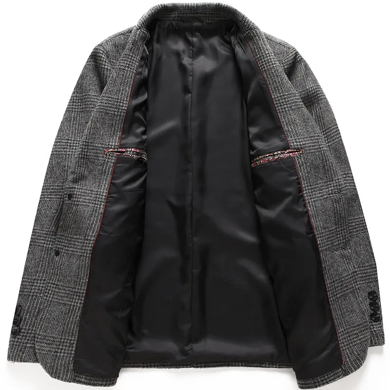 Navy- Lässige Wolljacke für Herren