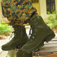 Spartacus™ Taktische Stiefel mit Wildleder-Details und rutschfester Profilsohle in Grün