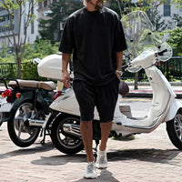 Draxen™-Set aus Premium-Strick mit Oversize-Passform und Streetwear-Style in Schwarz