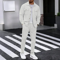 Dominus Elite™ Set mit Moderner Jacke und Slim-Fit-Hose in Weiß