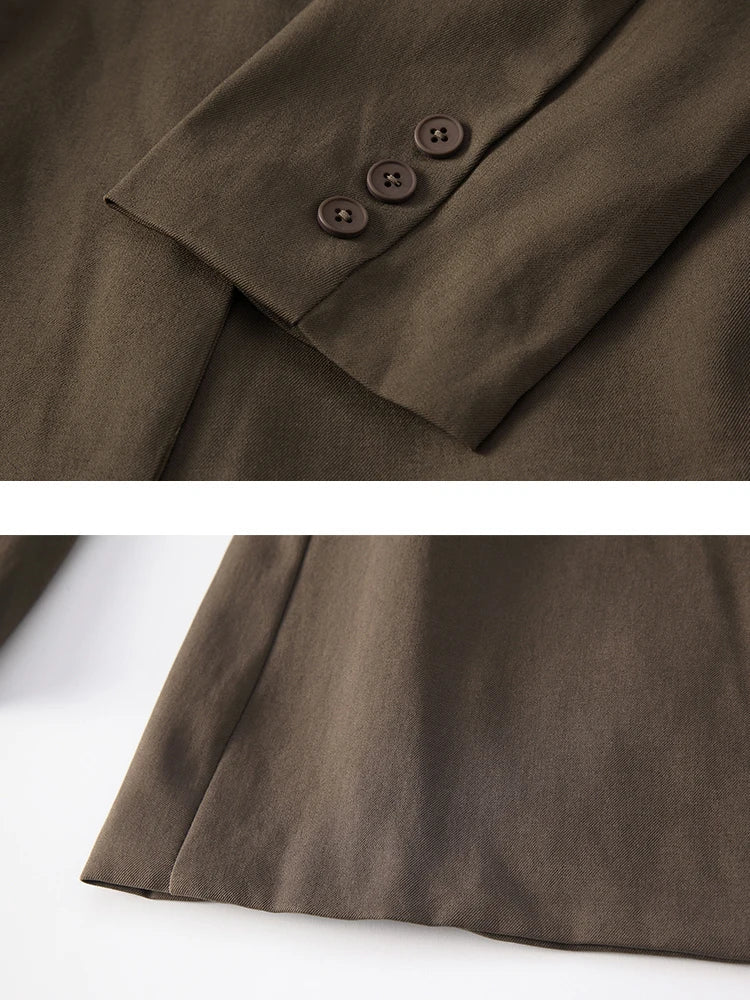 Vera - Gürtel Gespleißt Design Anzug Jacke mit gekerbten Kragen und Einzelne Taste für Frauen