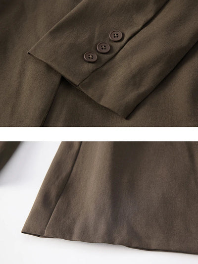 Vera - Gürtel Gespleißt Design Anzug Jacke mit gekerbten Kragen und Einzelne Taste für Frauen