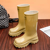 Damen Regenstiefel mit rutschfester Sohle in Khaki