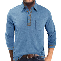 Bellford™ Langarm-Poloshirt Mit Raffiniertem Finish in Hellblau