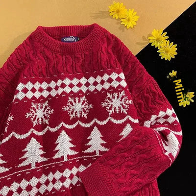 Thomas - Warmer Strickpullover mit Rundhalsausschnitt und Weihnachtsmotiv für Männer