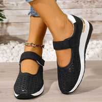 Thea - Damen Luftige Orthopädische Sommerschuhe mit Fußbett in Schwarz