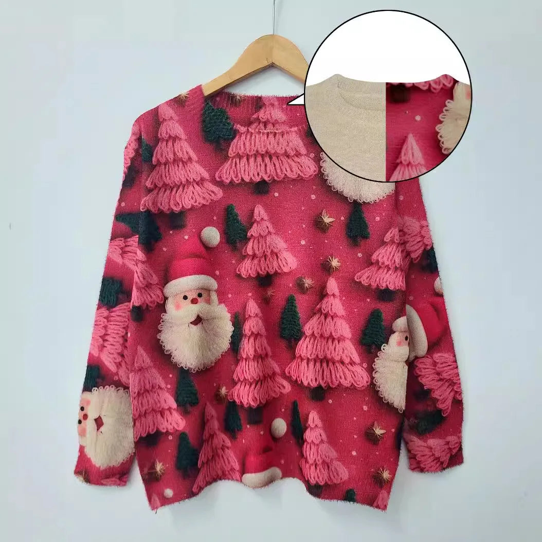 Eleanora- Weihnachtspullover mit Rundhalsausschnitt
