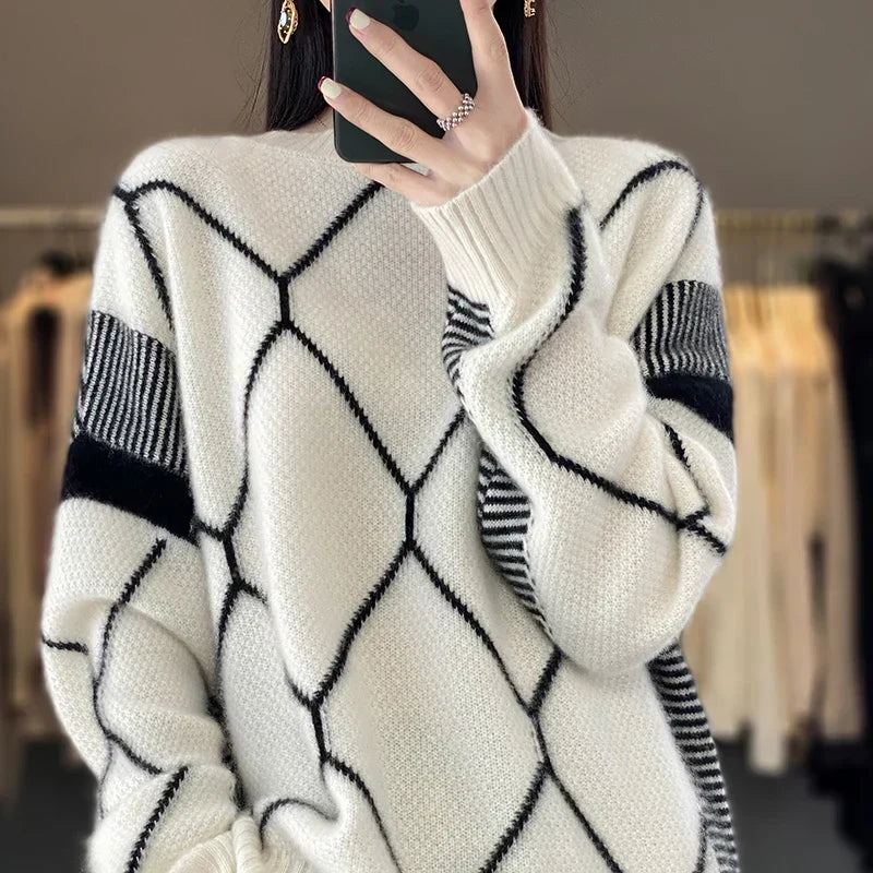 Warmer Strickpulli für Frauen