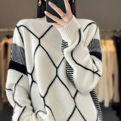 Warmer Strickpulli für Frauen
