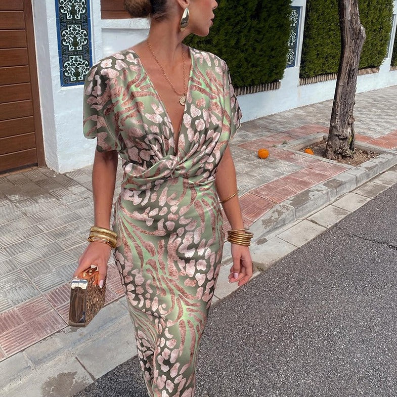 Nela – Elegantes Maxi-Kleid mit Wickel-Detail