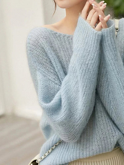 Maria - Transparenter Strickpullover aus Kaschmir mit Lockerer Passform für Frauen