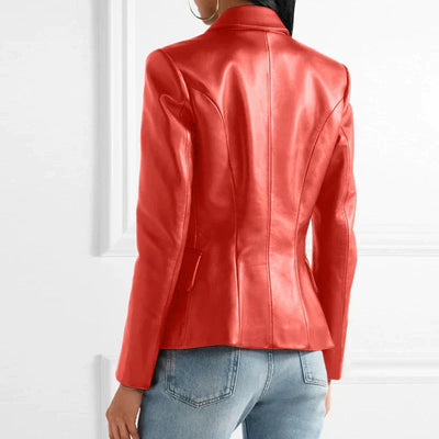 Ledarina | Eleganter Lederblazer mit Doppelknopfverschluss
