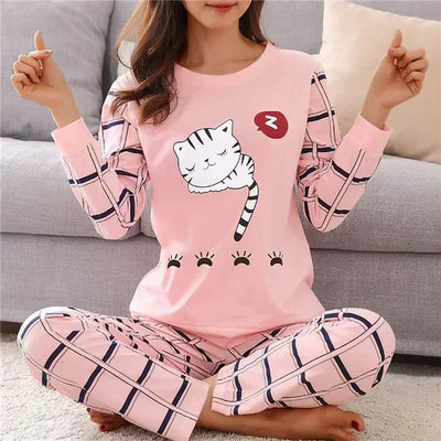 Alysa - Gemütliches Langarm-Oberteil und Pyjama-Set für Damen