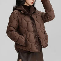 FrostHaven™ Steppjacke Mit Kuscheliger Kapuze in Kaffeebraun