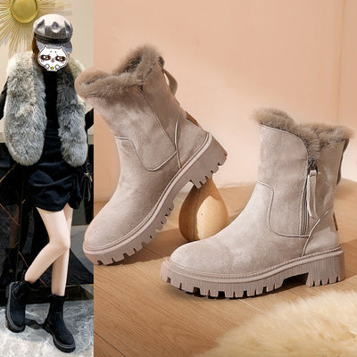 Warme Winterstiefel mit Wolle und Reißverschluss für Damen | Perfekt für legere Tage