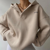 Damen Hoodie mit langen Ärmeln in Beige