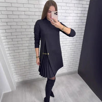 Genua™ Kleid mit skulpturalem Plissee-Cut-out in Schwarz