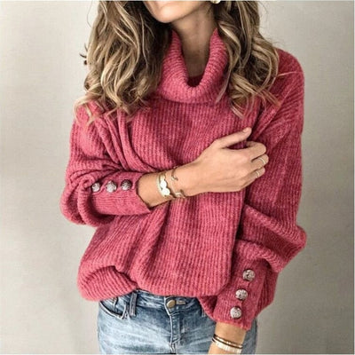 Stilvoller Strickpullover mit Knöpfen für Damen | Ideal für den Winter