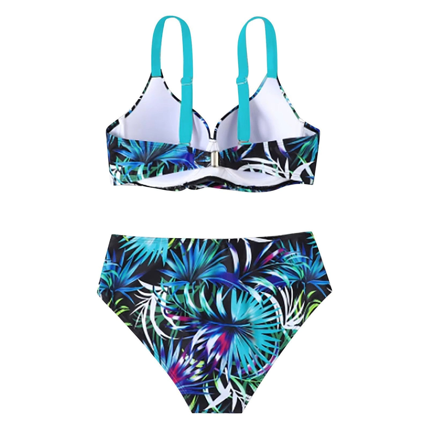 Damen Bikini Set zweiteilig mit High Waist und Grafikmuster