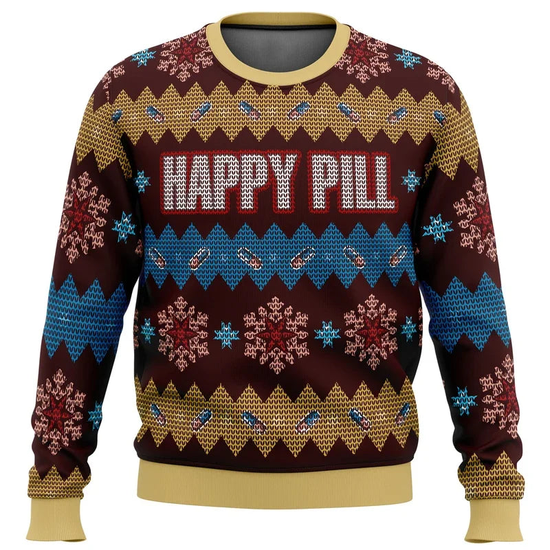 Markus - Warmer Pullover mit Rundhalsausschnitt und 3D-Weihnachtsprints für Männer und Frauen