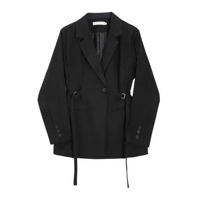 Vera - Gürtel Gespleißt Design Anzug Jacke mit gekerbten Kragen und Einzelne Taste für Frauen