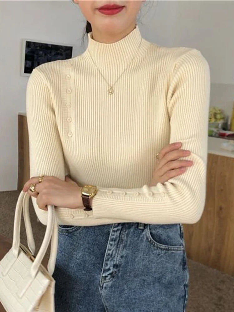 Connie - Strickpullover mit Rollkragen und Schmaler Passform für Frauen