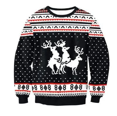 Renate - Warmer Pullover mit 3D Lustiger Feiertag Weihnachtsfeier Bedruckt für Männer und Frauen