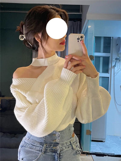 Stella - Damen Cropped Pullover mit Ausschnitt