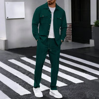 Dominus Elite™ Set mit Moderner Jacke und Slim-Fit-Hose in Grün