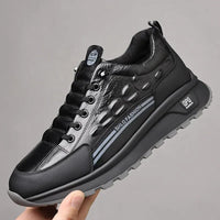 Krokodil™-Tennisschuhe aus hochwertigem Leder mit intelligenter Dämpfung / Robuste Eleganz für den Alltag! in Schwarz