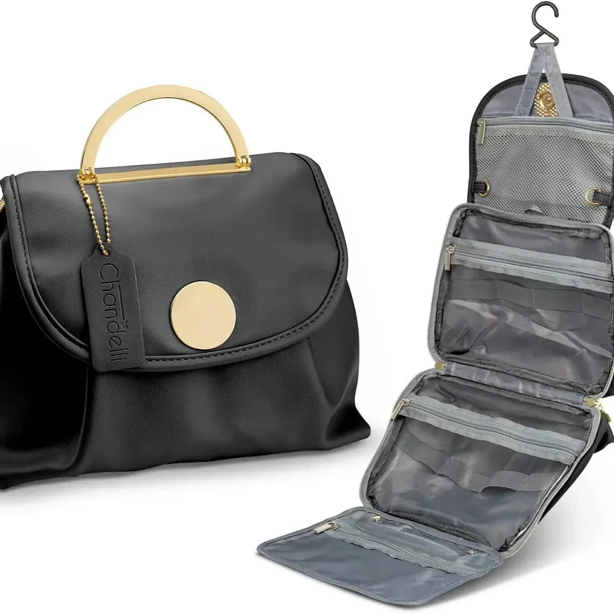 Fudus - Leder hängende Kosmetiktasche für Reisen