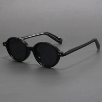 Saskia | Klassische Runde Sonnenbrille in Schwarz